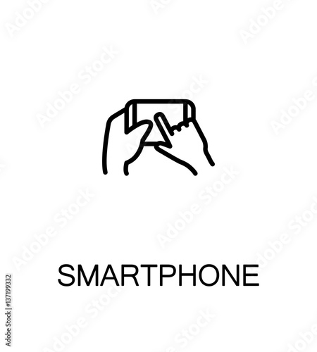 Hand with smarphone, tablet icon