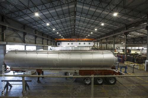 Truck tanks in truck manufacture photo