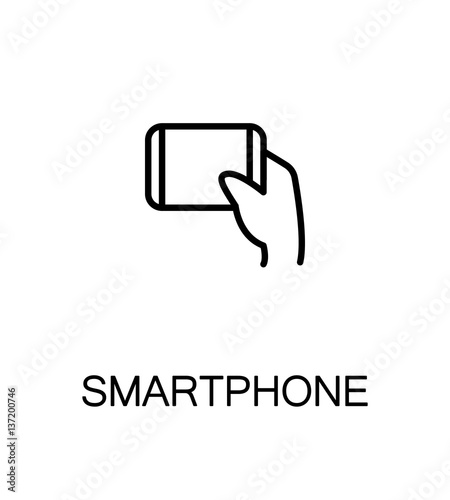 Hand with smarphone, tablet icon