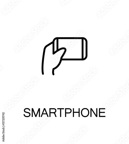 Hand with smarphone, tablet icon