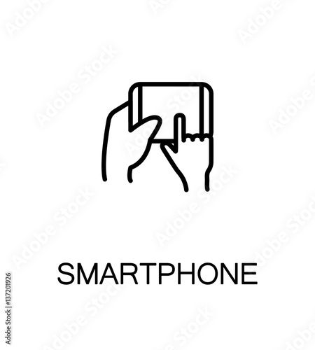 Hand with smarphone, tablet icon