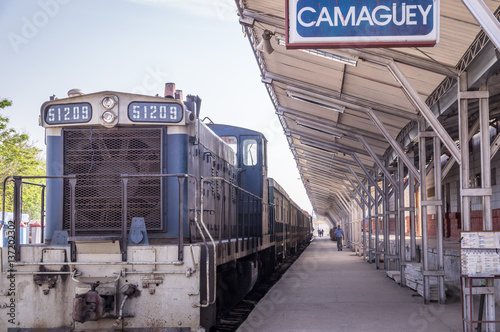 Fényképezés Old train at train station in Camaguey, Cuba