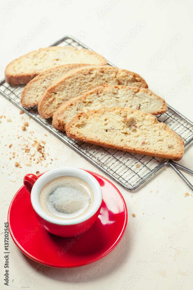 Traditional italian cookies and coffee Traditional italian cookies and coffee
