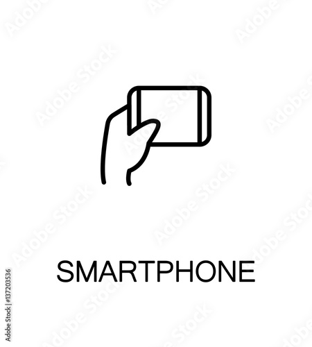 Hand with smarphone, tablet icon