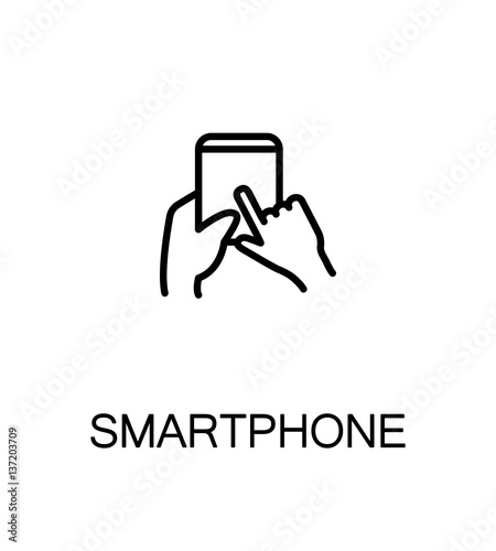Hand with smarphone, tablet icon