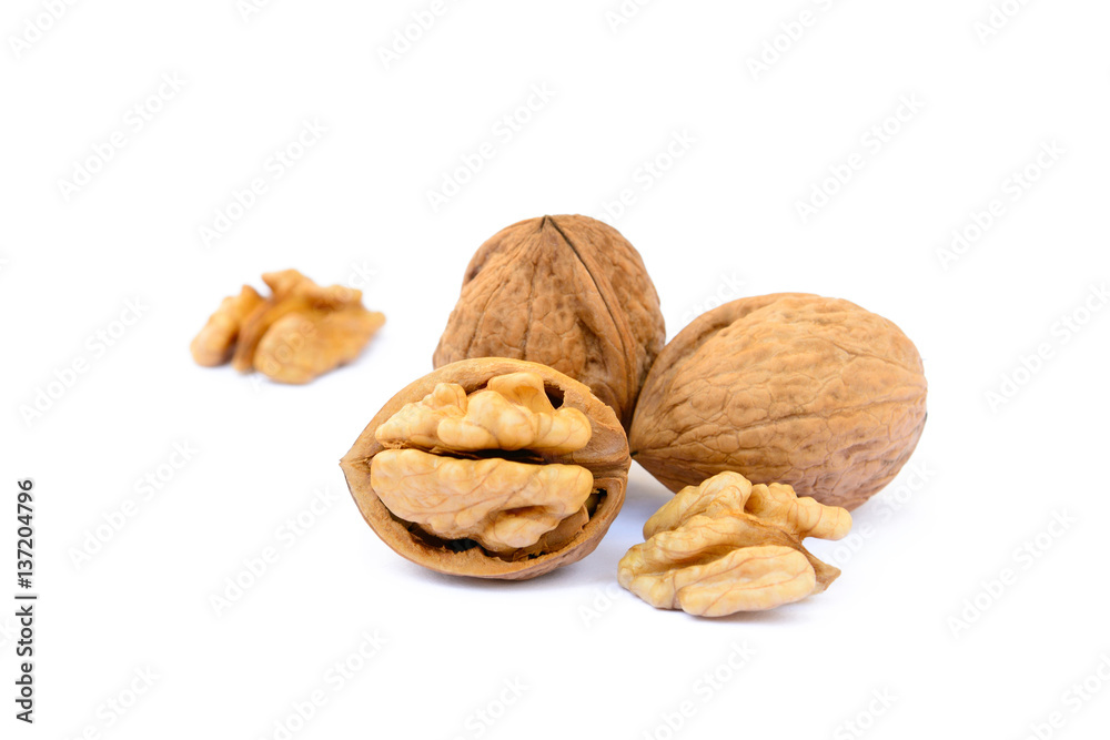 walnuts in shell isolated on white background walnuts in shell isolated on white background