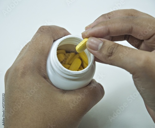 Taking Herbal Supplements for Healthy from the bottle