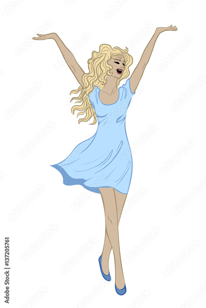 Naklejka premium sketch of happy woman