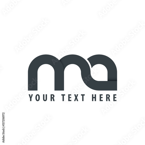 Initial Letter MA Rounded Lowercase Logo