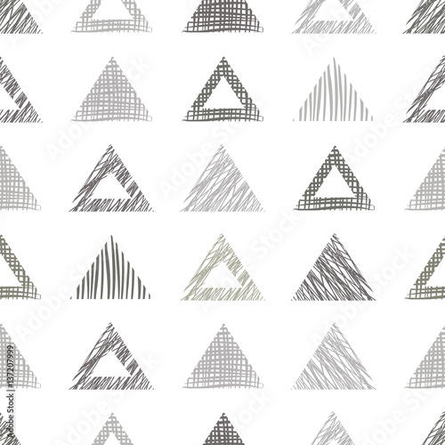 Seamless vector geometrical pattern  grey endless background with hand drawn textured geometric figures. Pastel Graphic illustration Template for wrapping  web backgrounds  wallpaper