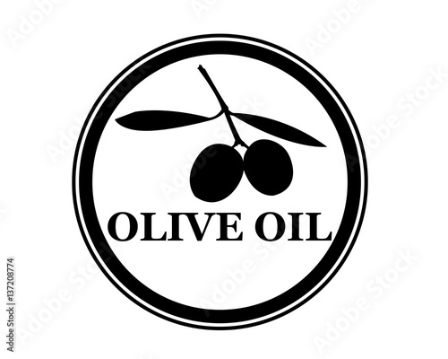 logo olio d'oliva nero con cerchio e disegno olive