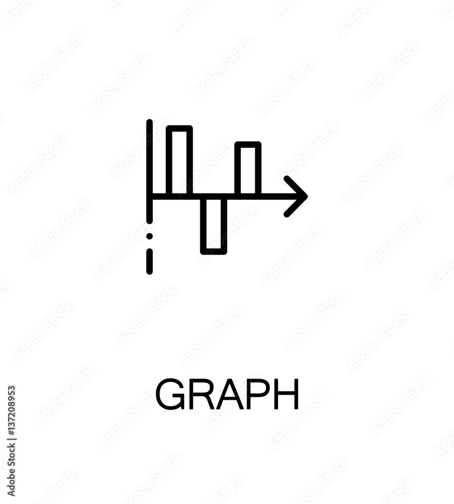 Graph flat icon. Graph flat icon.