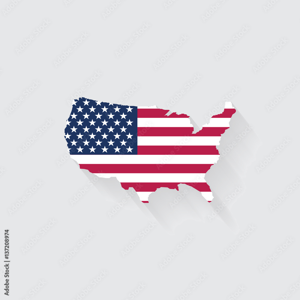USA concept represented by map and flag icon. isolated and flat illustration USA concept represented by map and flag icon. isolated and flat illustration