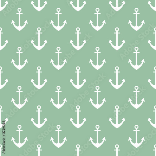 Vector seamless pattern with anchor, background, nautical theme. Graphic illustration. Template for wrapping, backgrounds, fabric, prints, decor, surface