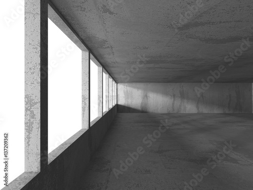 Fototapeta Naklejka Na Ścianę i Meble -  Concrete architecture background. Abstract empty dark room