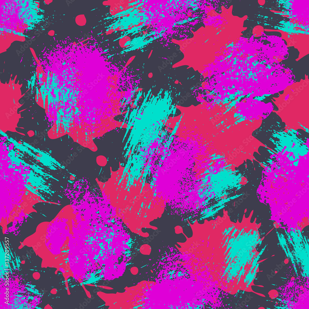 Vector seamless pattern with inc splash, blots, smudge and brush strokes. Grunge template for web background, prints, wallpaper, surface, wrapping, elements for design. Vector seamless pattern with inc splash, blots, smudge and brush strokes. Grunge template for web background, prints, wallpaper, surface, wrapping, elements for design.