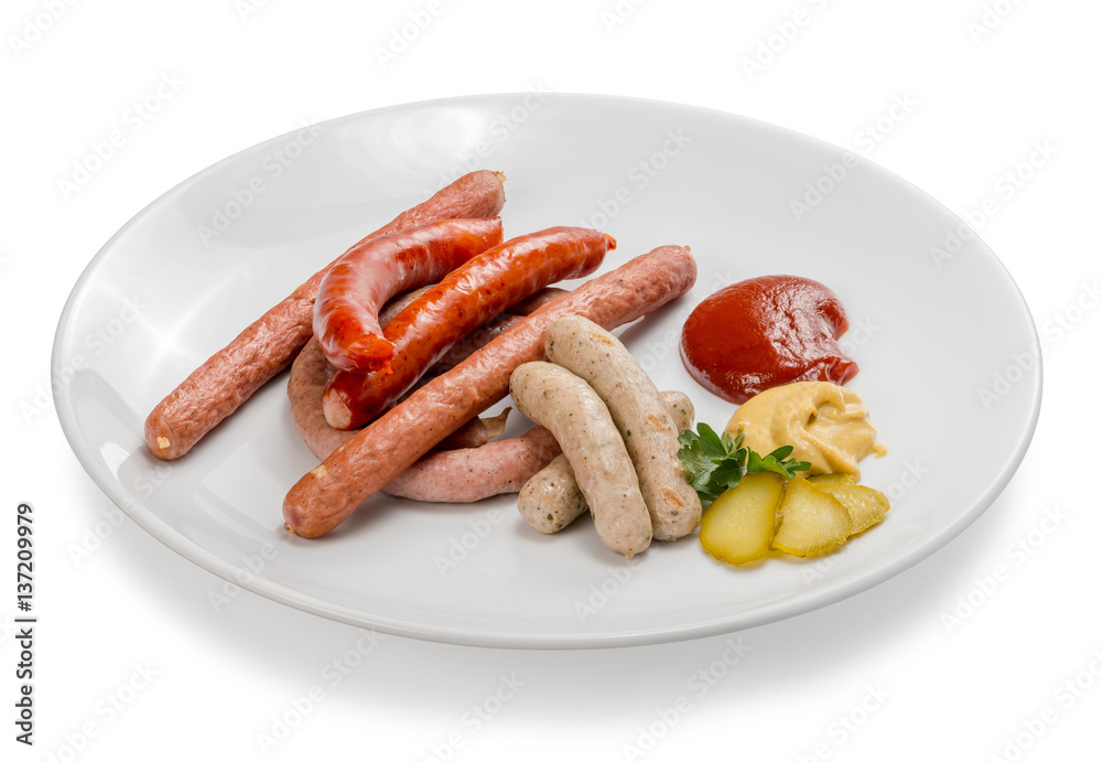 set of different sausages set of different sausages