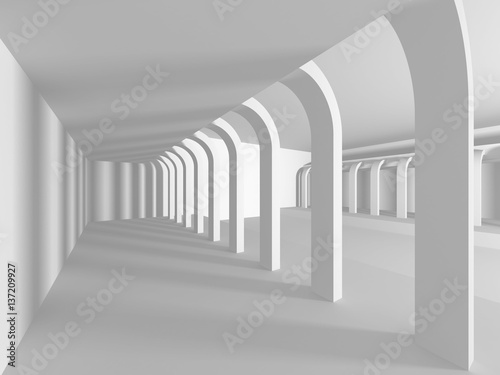 White empty interior. Abstract architecture background