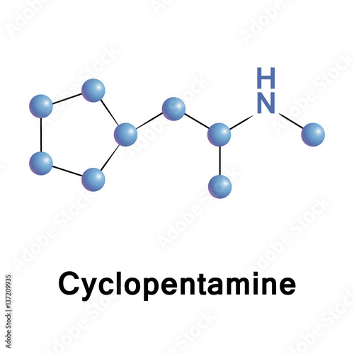 Cyclopentamine is a sympathomimetic alkylamine, a vasoconstrictor. It was indicated in the past as an over-the-counter OTC medication for use as a nasal decongestan, stimulates neirotransmitters
