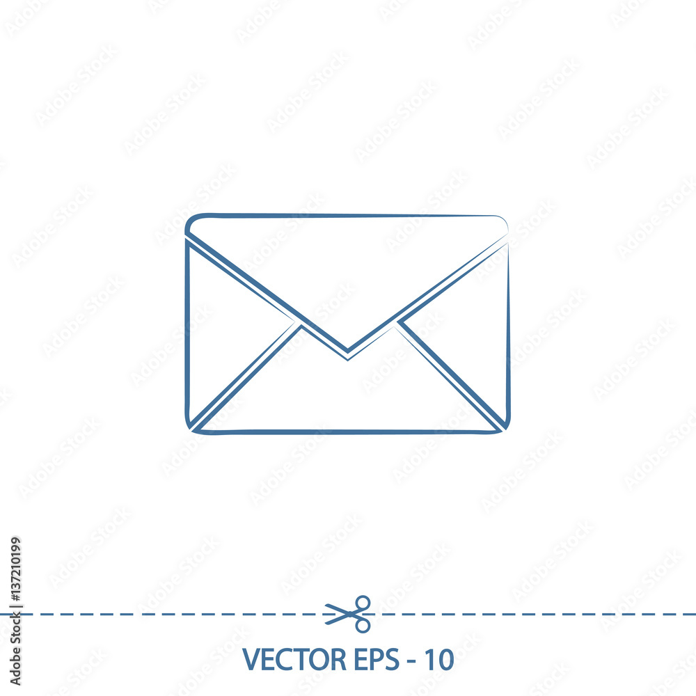 Envelope Mail icon, vector illustration. Flat design style Envelope Mail icon, vector illustration. Flat design style