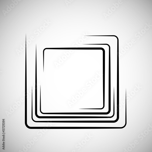 Black square frame on a grey background