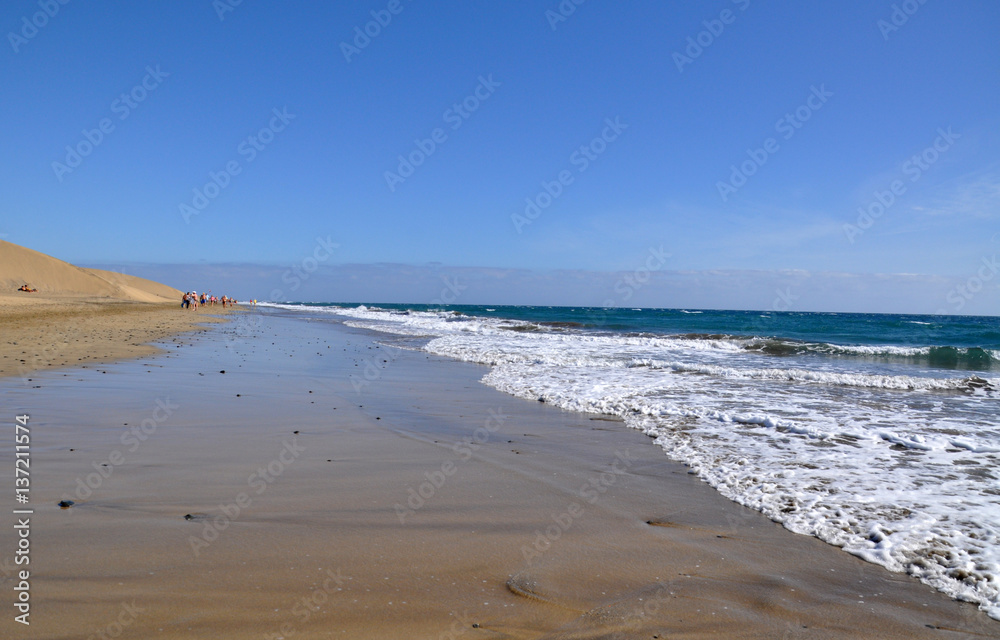 Beautiful beach of Maspalomas on Gran Canaria Canary island in Spain