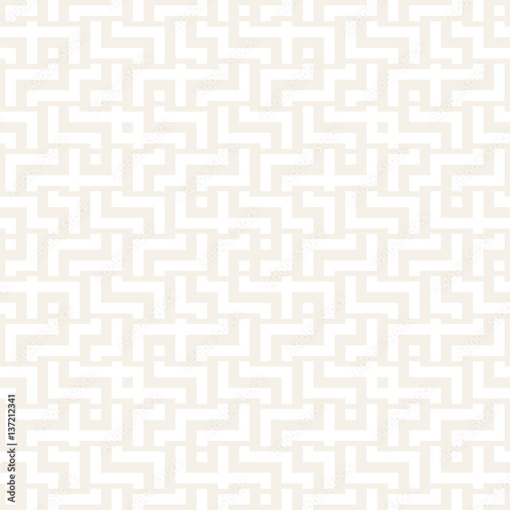 Interlacing Lines Subtle Lattice. Ethnic Monochrome Texture. Vector Seamless Black and White Pattern.