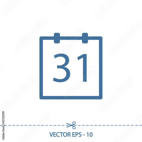 calendar icon, vector illustration. Flat design style 