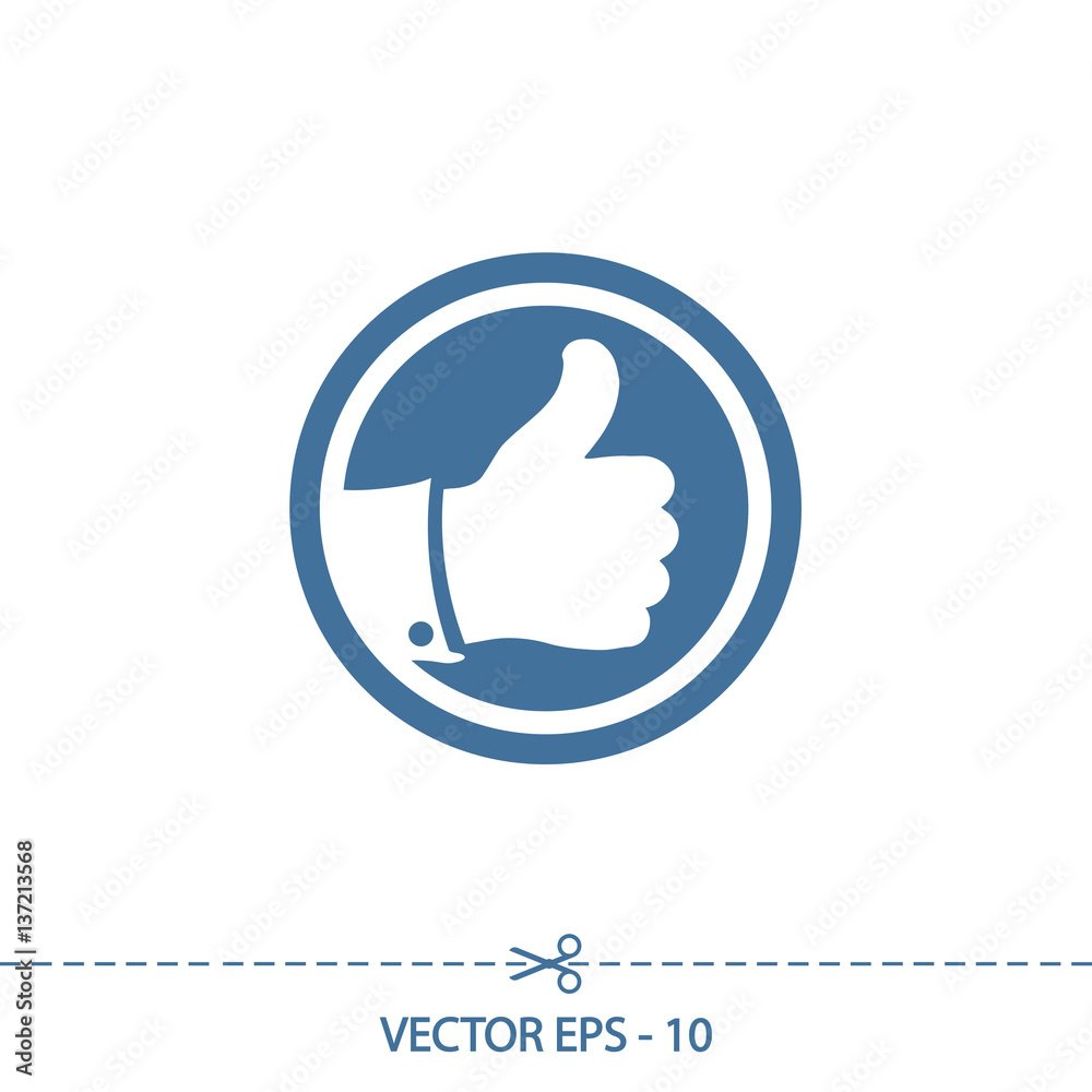 LIKE icon , vector illustration. Flat design style  