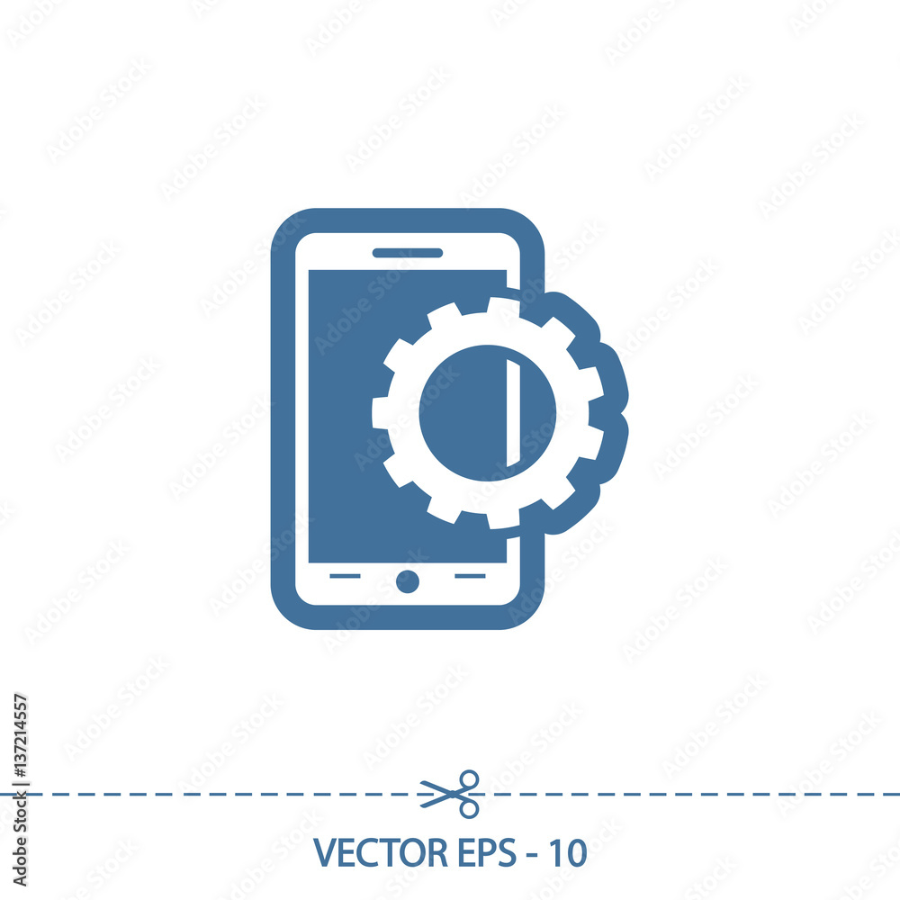 setting parameters, mobile smartphone icon, vector illustration. Flat design style setting parameters, mobile smartphone icon, vector illustration. Flat design style