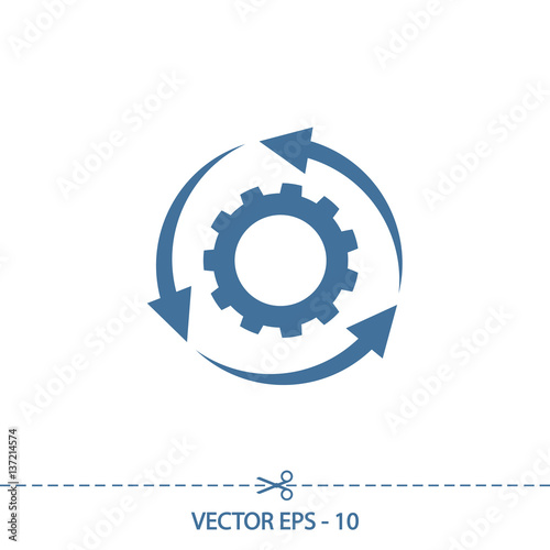 setting parameters, circular arrows icon, vector illustration. Flat design style