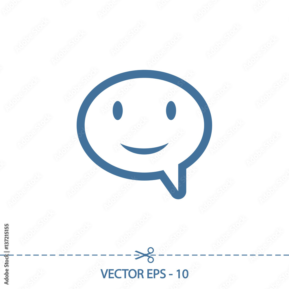 Naklejka premium smile talking bubble icon, vector illustration. Flat design style