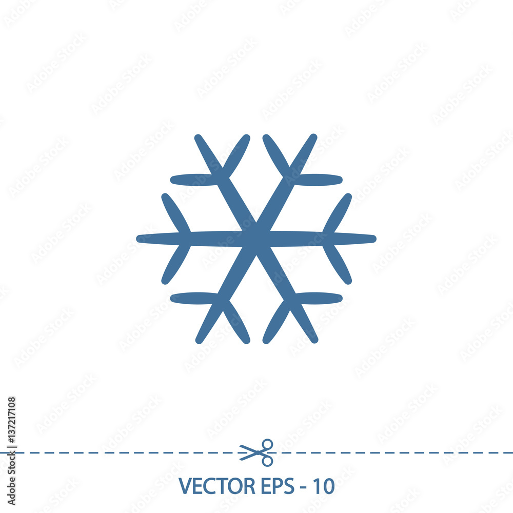 Snowflake icon, vector illustration. Flat design style Snowflake icon, vector illustration. Flat design style