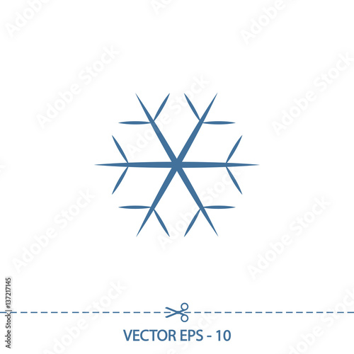 Snowflake icon, vector illustration. Flat design style