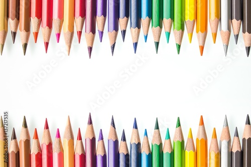 color pencils isolated on white background