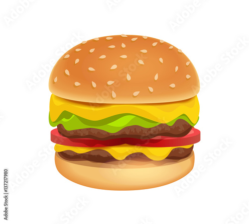 Icon of Colorful Tasty Burger