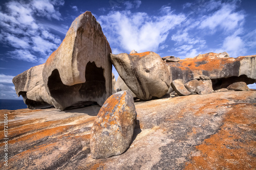 Remarkable rocks with blue and white sky, impressive landmark on Kangaroo Island, South Australia photo