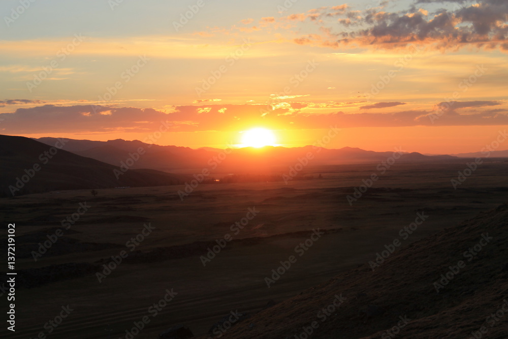 Sunrise in Mongolia