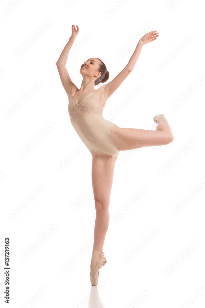 young modern ballet dancer isolated on white background young modern ballet dancer isolated on white background