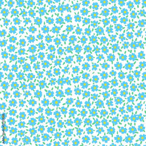 Ditsy floral pattern with forget-me-not flowers