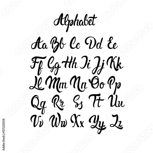 Alphabet Letters Collection Text Lettering Set Vector Illustration
