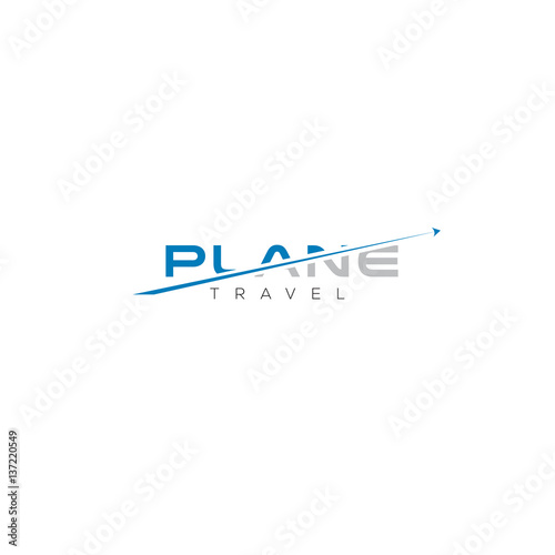 Vector aviation label, plane travel logo