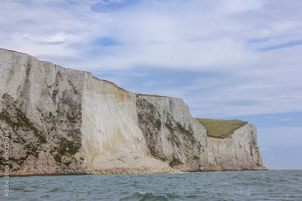 Dover white cliffs landslide. Coastal erosion