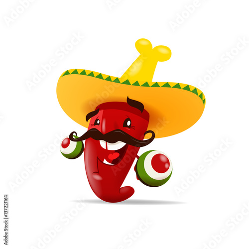 Chili pepper with maracas photo