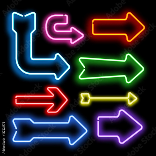 Arrow neon light vector
