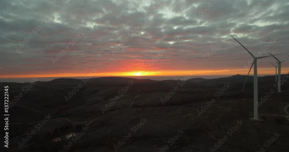 Aerial, Flying At A Power Plant At Sunset, Portugal - Untouched and flat material, watch also for the graded and stabilized version Aerial, Flying At A Power Plant At Sunset, Portugal - Untouched and flat material, watch also for the graded and stabilized version