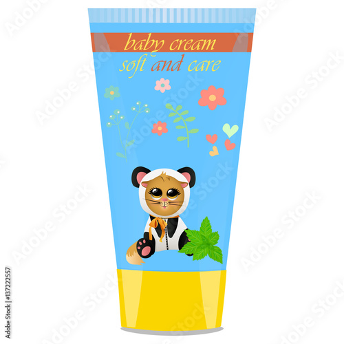 Baby cream tube with kids design