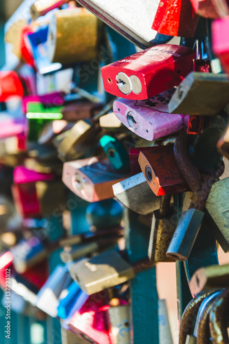 love locks in closeup