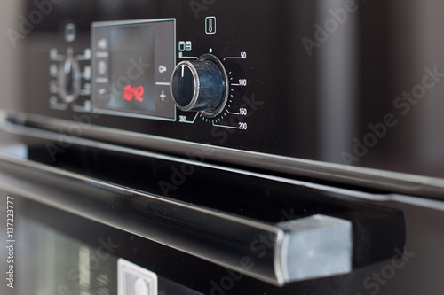 Closeup focus of modern oven
