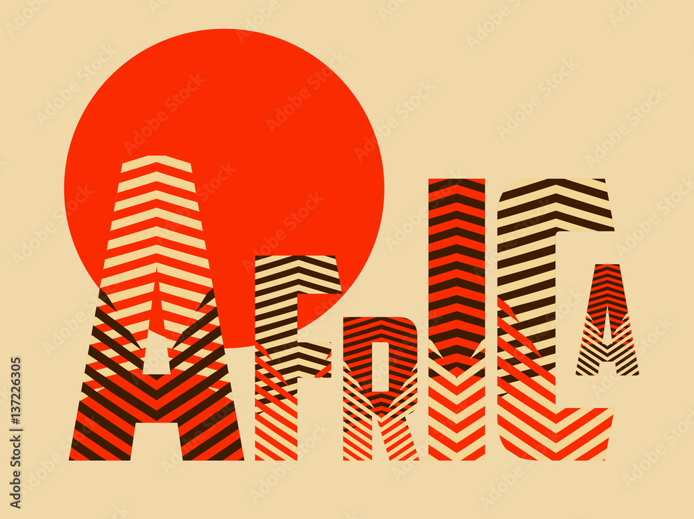 Poster travels africa title red brown Poster travels africa title red brown